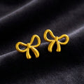Golden Bow Stud Earrings