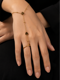Elegant Heart Hand Ring Bracelet