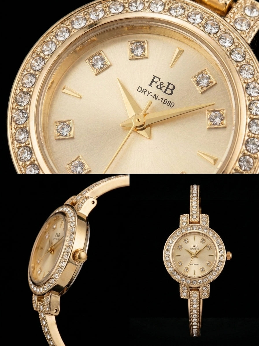 Luxury Gold-Tone Women's Bracelet Watch